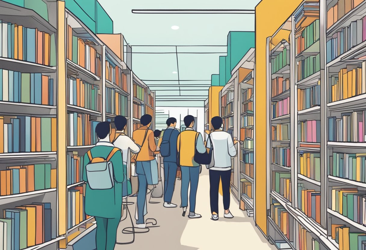 People browsing through career resources at Singapore's Libraries