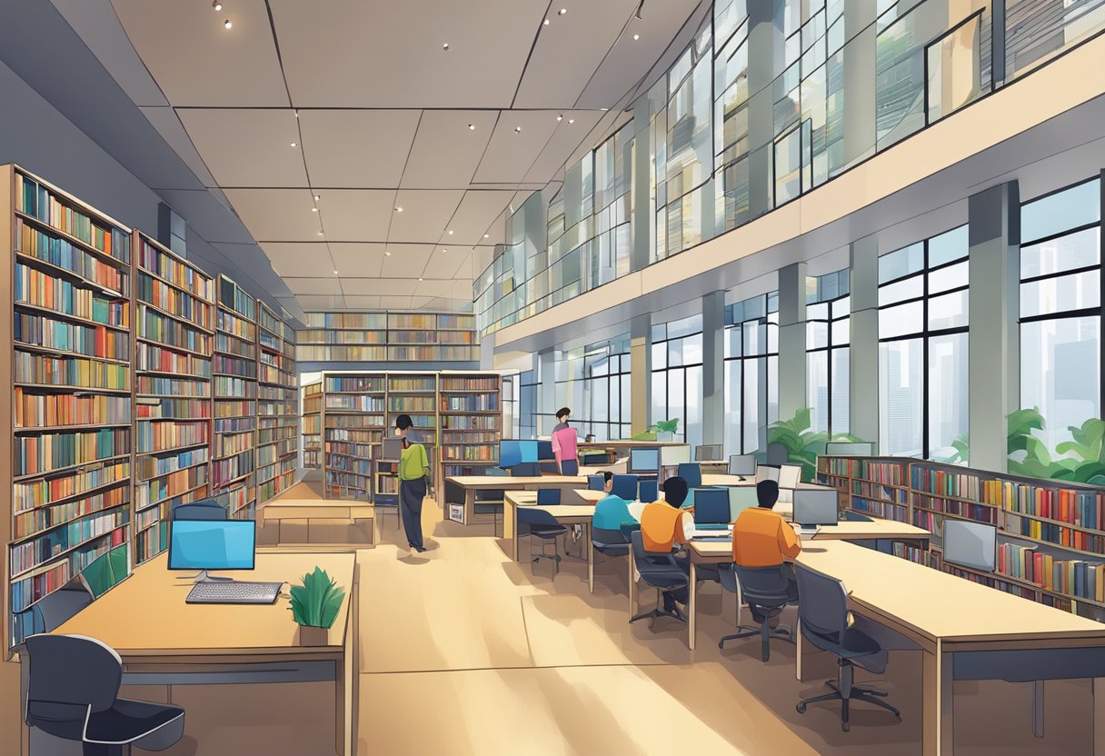 A library in Singapore showcases modern technology and diverse resources for career development