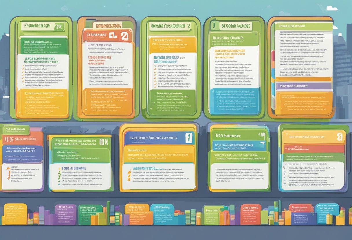 A colorful display of "Frequently Asked Questions" signs at SMBC Singapore, with clear and concise text, organized in an easy-to-read format