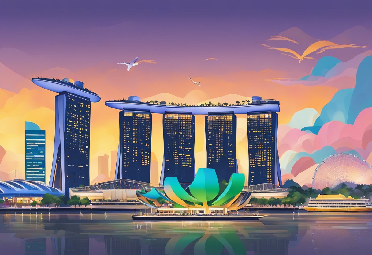 The bustling streets of Singapore are filled with colorful murals, intricate sculptures, and vibrant street performances, showcasing the city's rich cultural and artistic highlights
