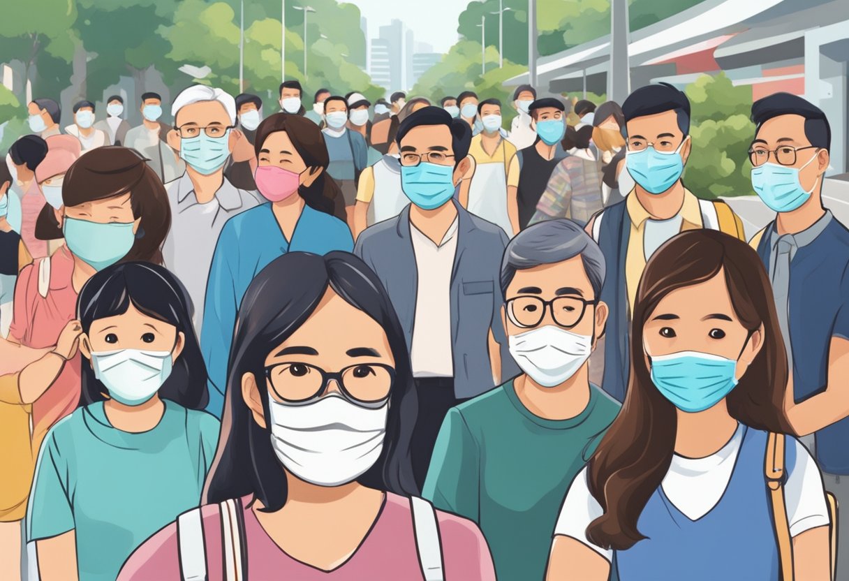 People in Singapore not wearing masks