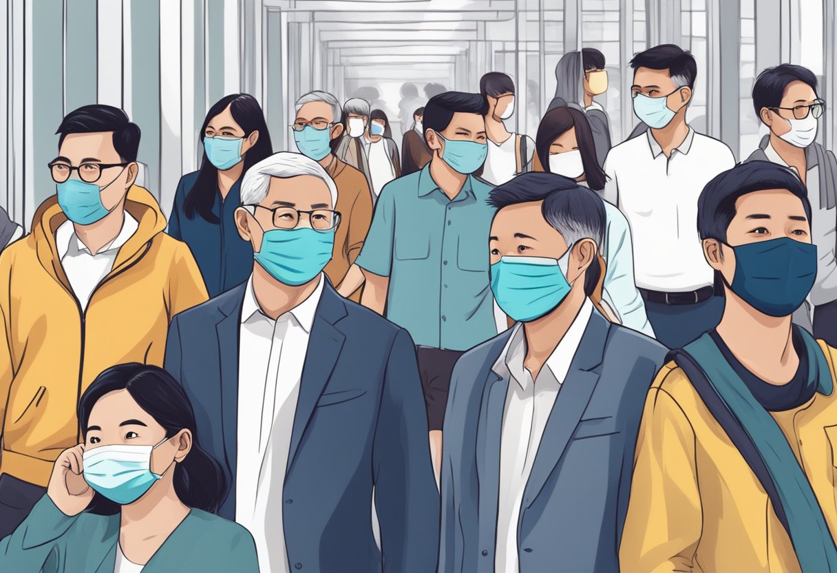 People in Singapore not wearing masks