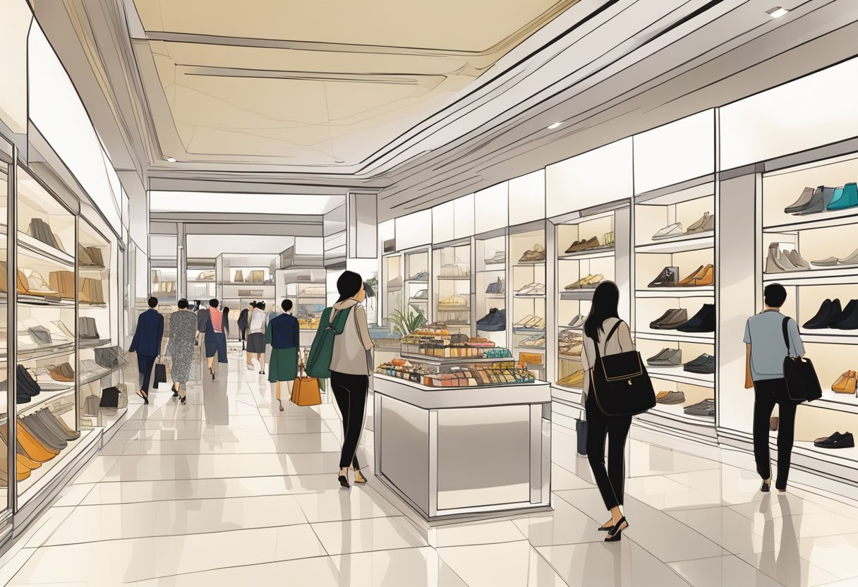 Shoppers browsing luxury goods at Tangs in Singapore's Tang Plaza