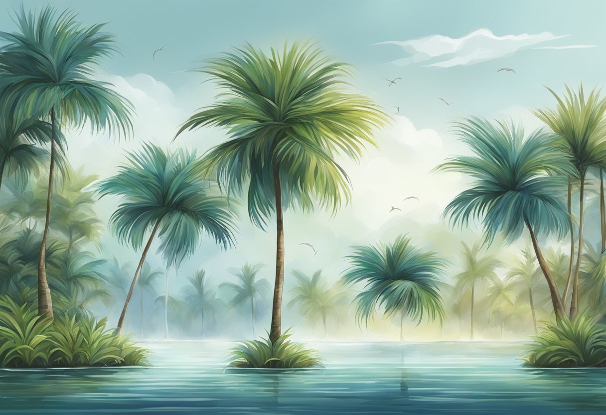 The wind blows from the southeast in Singapore, rustling palm trees and causing ripples on the water