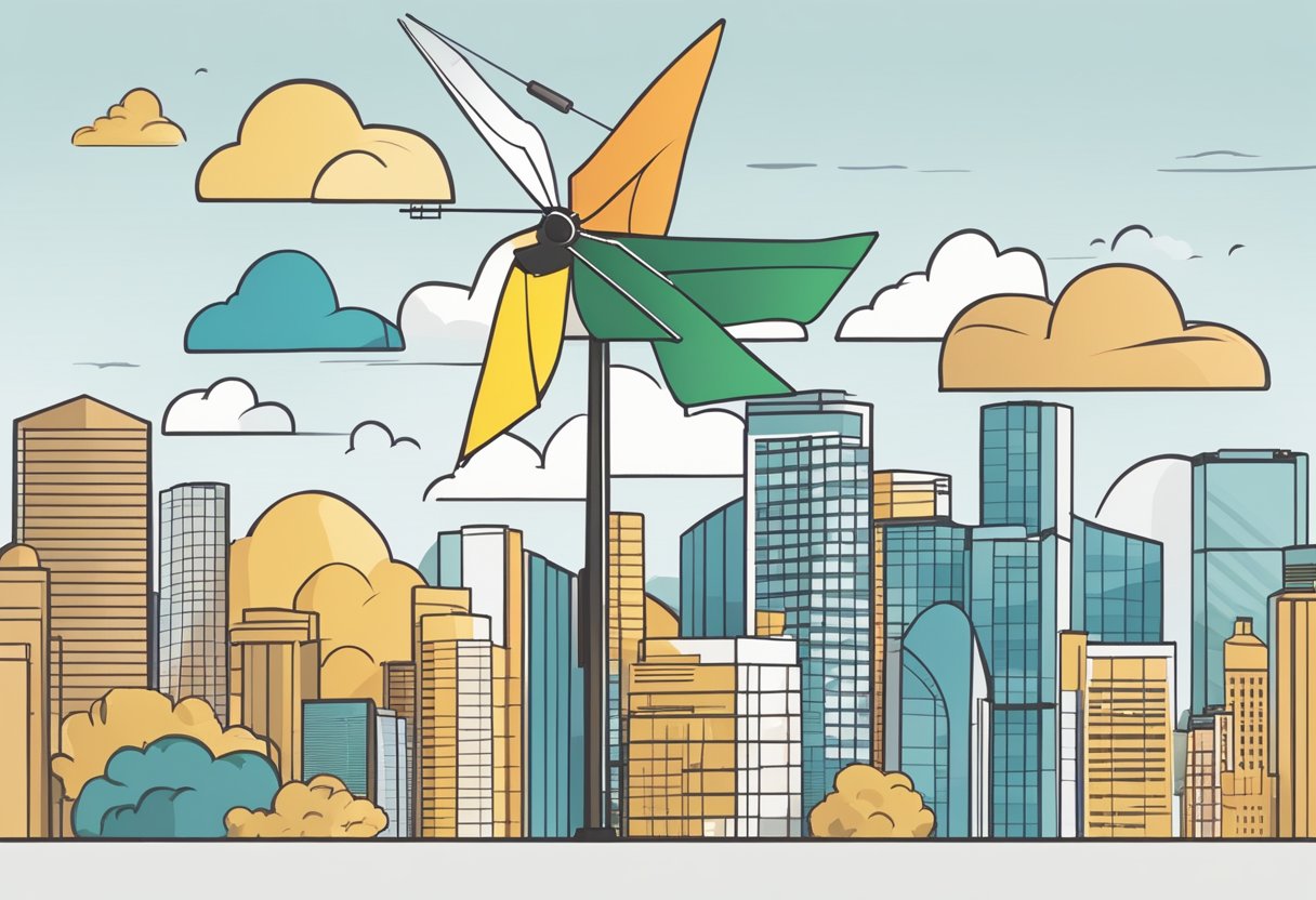 The wind vane spins as the breeze blows from the east, indicating the direction and speed of the wind in Singapore