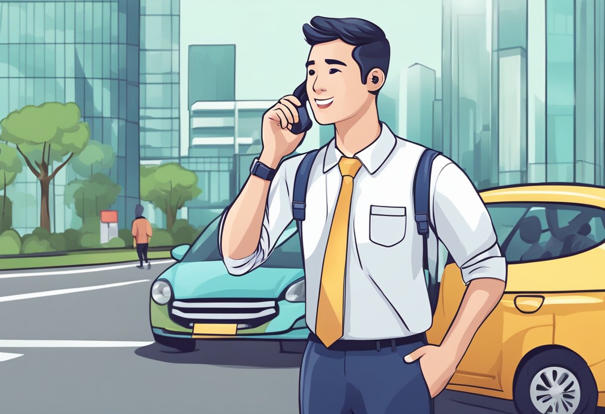 A customer service representative answers questions about cheap car insurance in Singapore