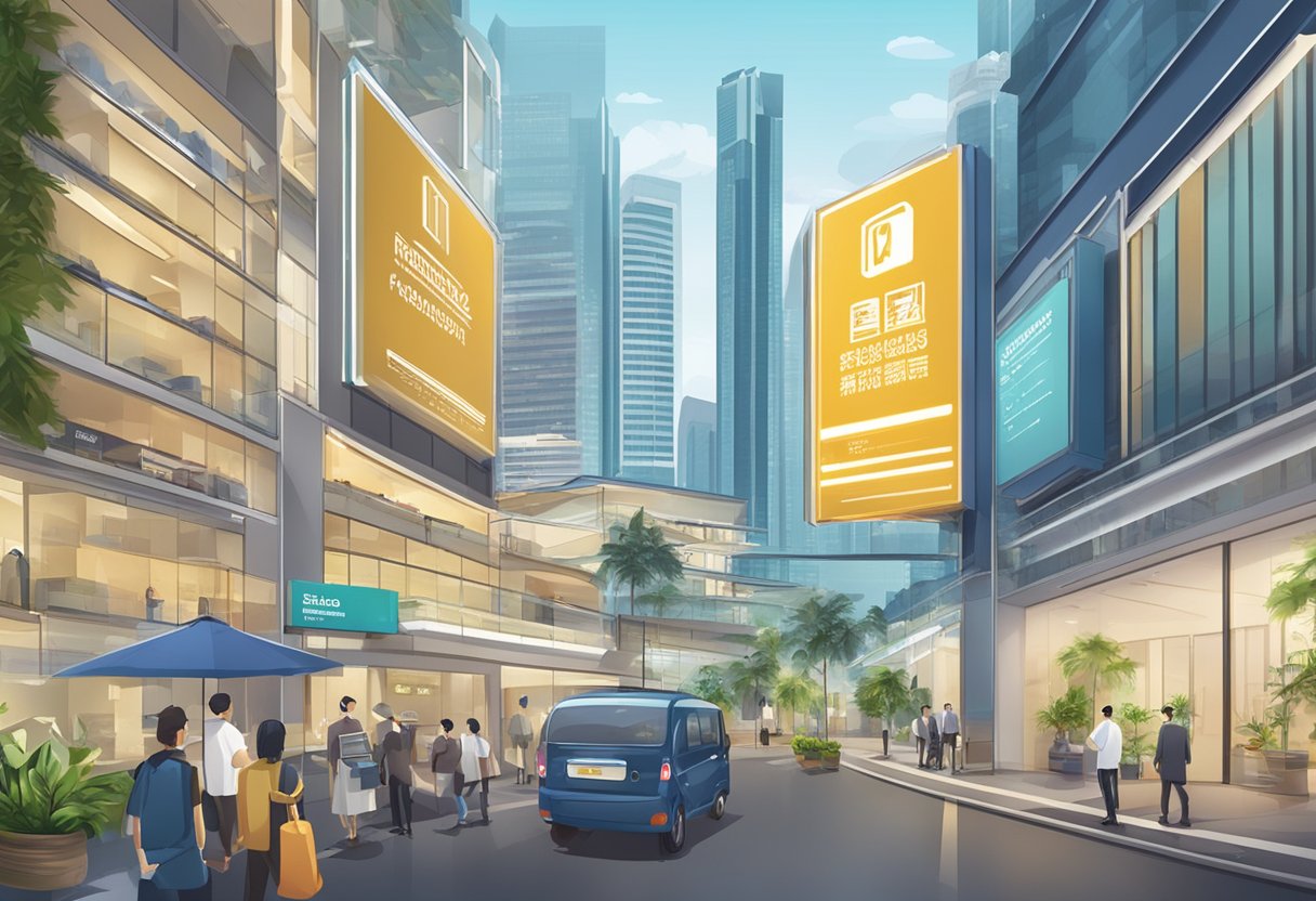 A signboard with "Frequently Asked Questions" and the address of IRAS Singapore displayed prominently