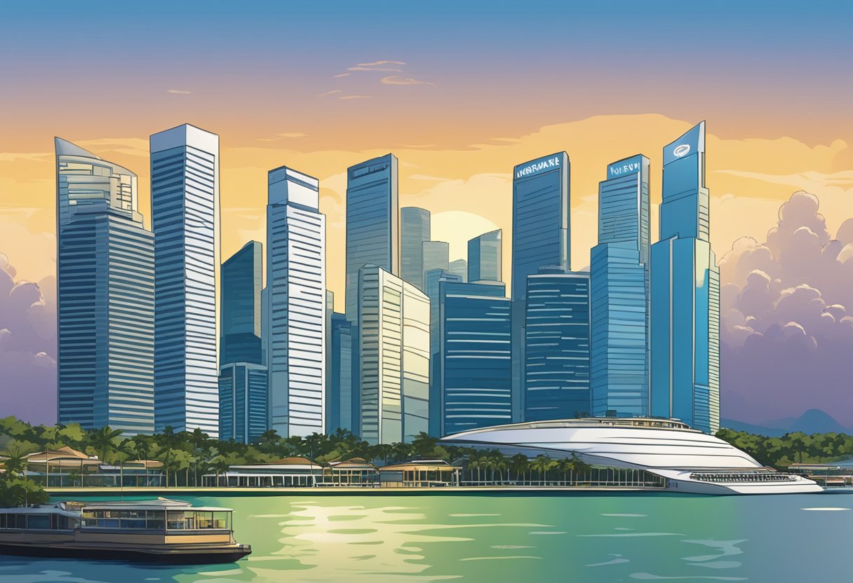 The iconic skyline of Singapore, with its towering skyscrapers and the Marina Bay Sands hotel, serves as the backdrop for a dramatic scene from the movie "Vikram."