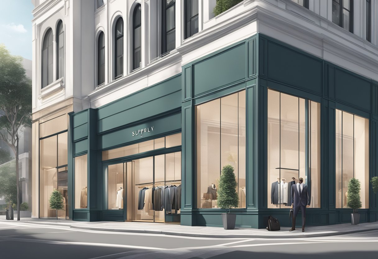Suitsupply Singapore: A modern storefront with sleek, minimalist design. Clean lines, large windows, and a sophisticated color palette