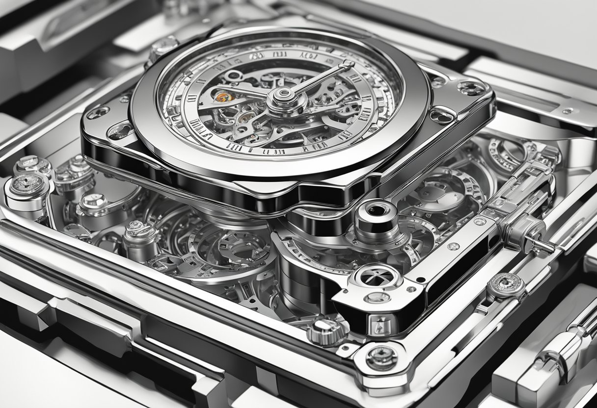 An intricately designed Franck Muller watch being meticulously assembled in a sleek Singapore workshop
