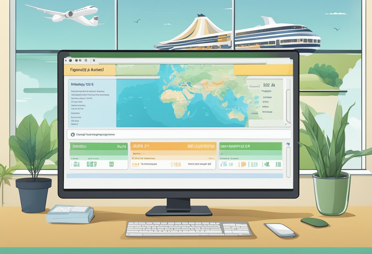 A computer screen displaying "Frequently Asked Questions" about travel from Singapore to Hangzhou