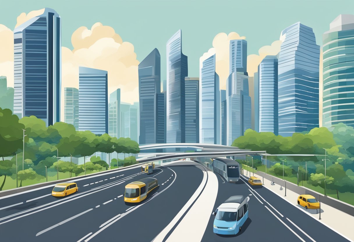 The bustling city of Singapore is characterized by sleek skyscrapers, efficient transportation systems, and modern infrastructure, symbolizing its strong economy and effective governance