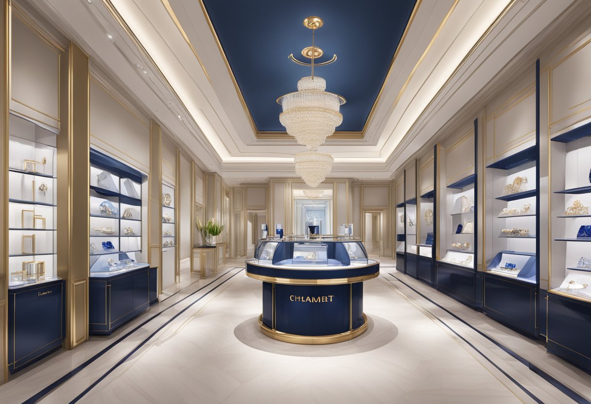 The Chaumet Singapore boutique features elegant interior design with luxurious jewelry displays and a welcoming atmosphere