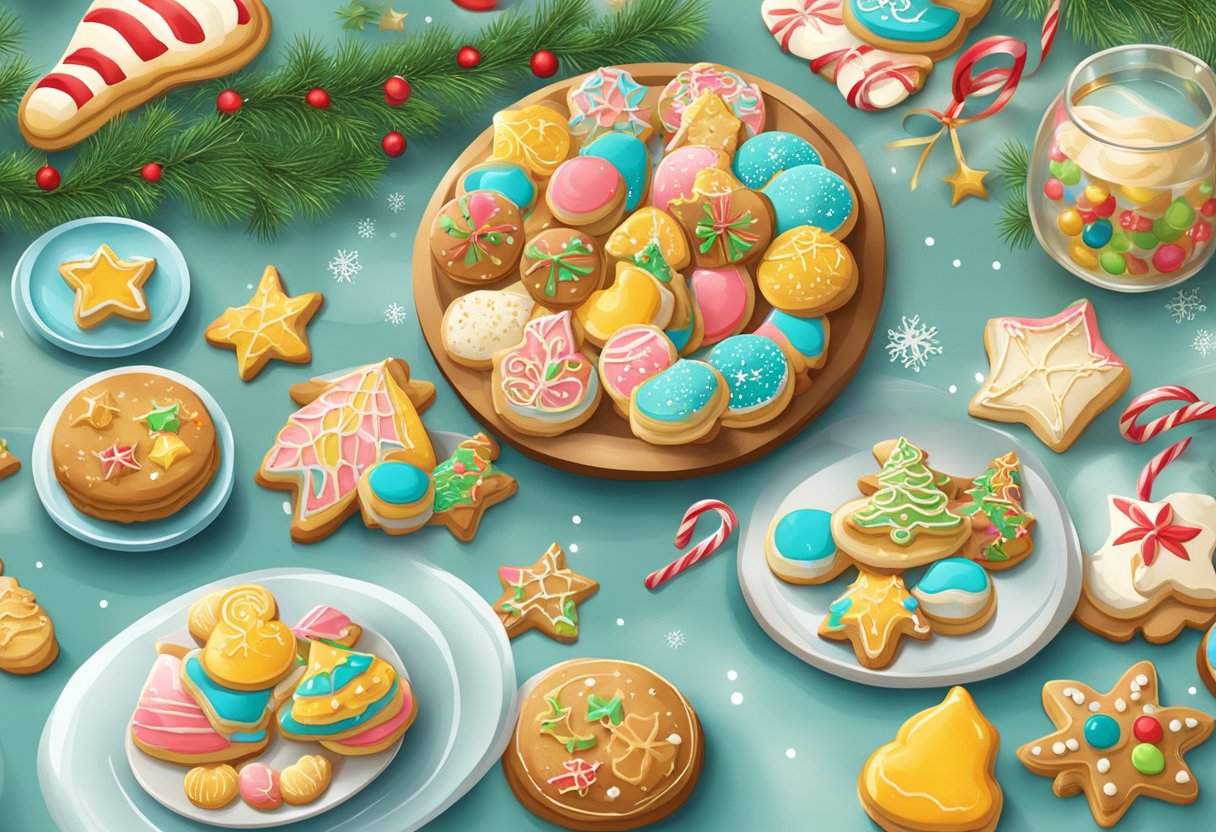 A table adorned with colorful Christmas cookies in Singapore