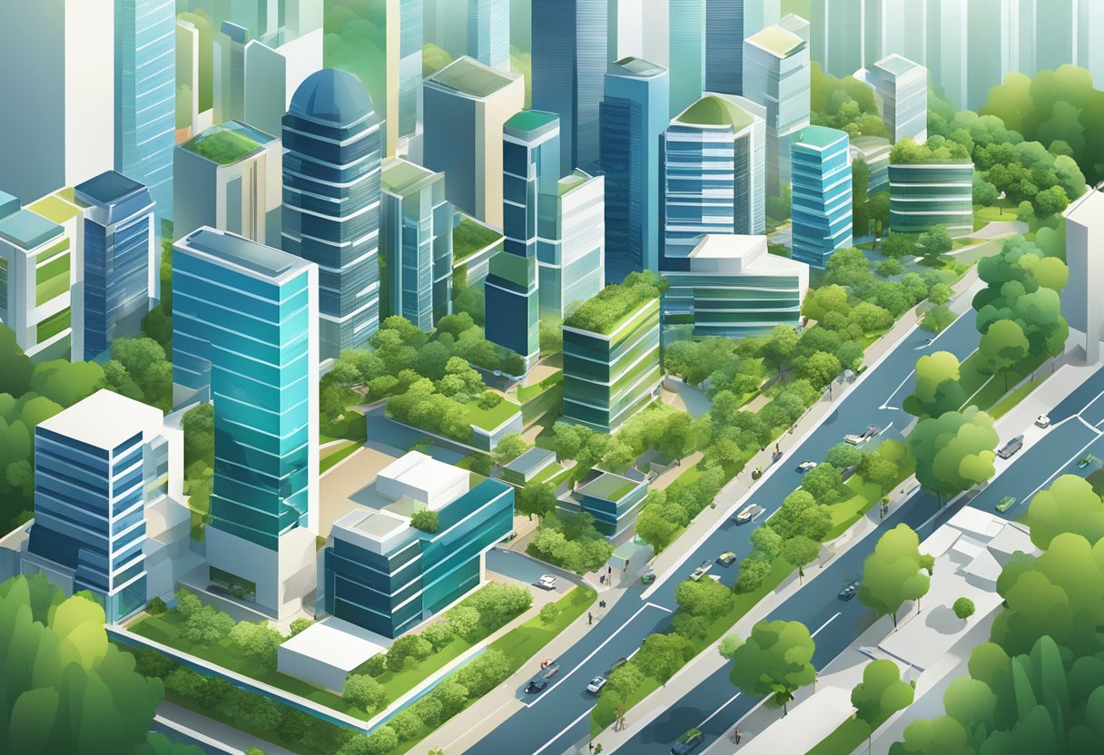 A bustling city skyline with modern architecture and lush greenery, showcasing the diverse opportunities and benefits of onepass Singapore