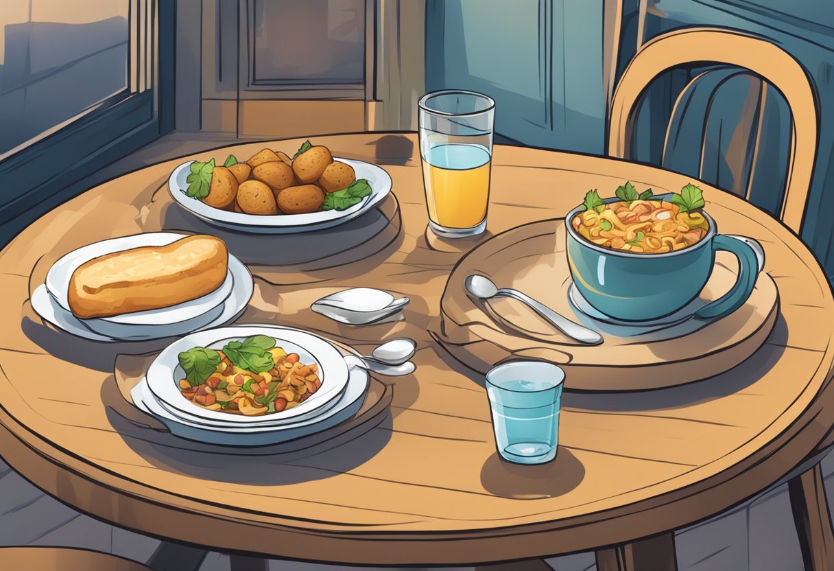 A table set with a dog-friendly menu and water bowl in a cozy cafe setting