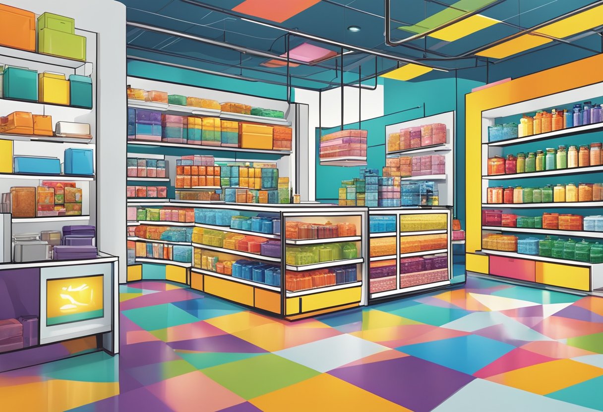 A colorful array of Riway's products displayed with bold claims in a sleek Singaporean setting