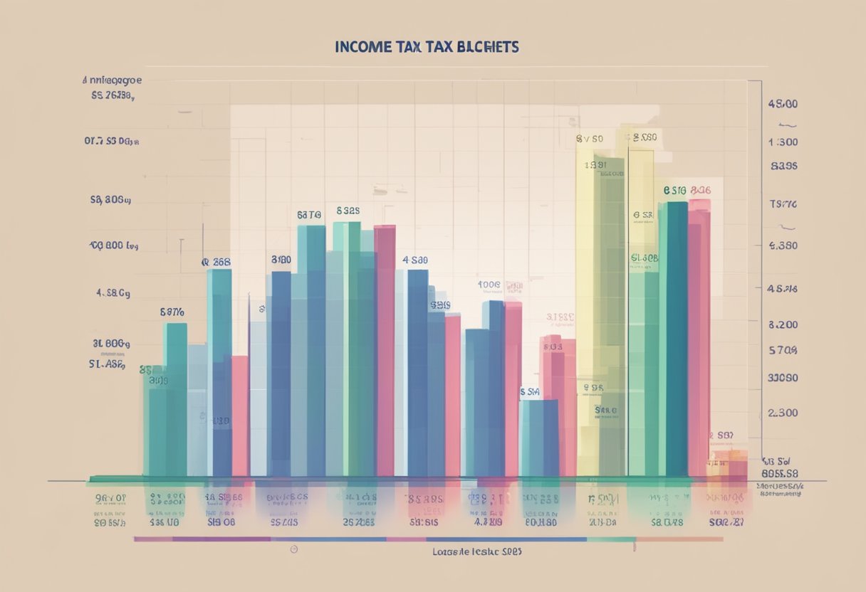 A bar graph shows income tax brackets in Singapore