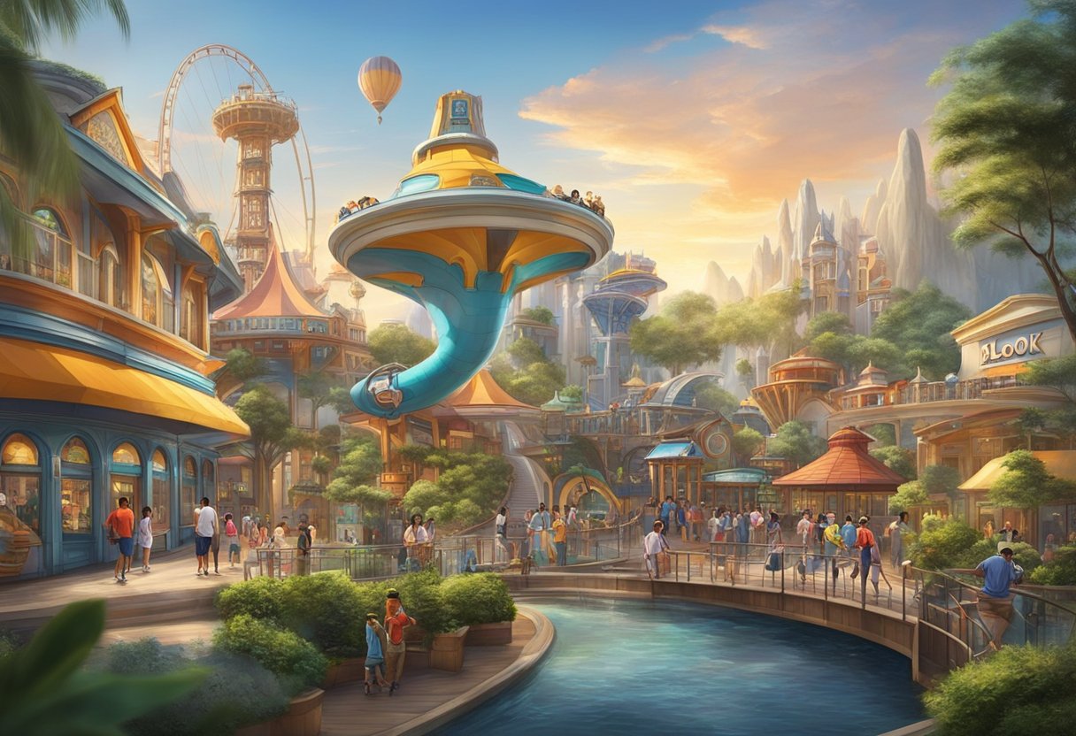 Thrilling rides and colorful attractions fill the vibrant landscape of Klook Universal Studios Singapore