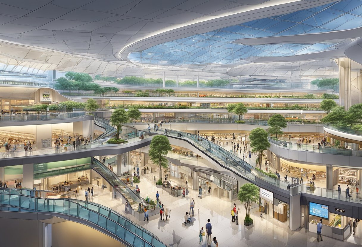 The bustling Singapore Terminal 1 is filled with modern amenities and services for travelers. The spacious and well-lit facility features a variety of shops, restaurants, and comfortable seating areas for passengers to relax before their flights