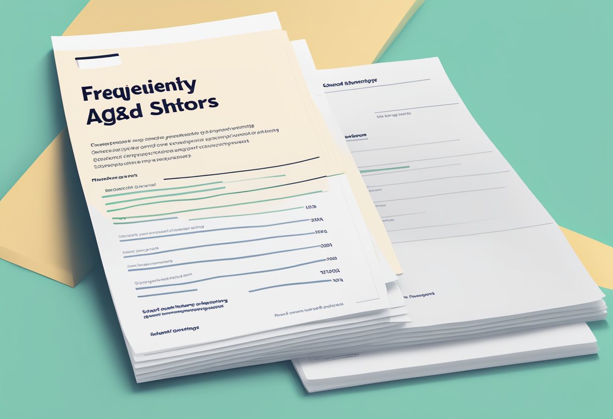 A stack of FAQ sheets with "Frequently Asked Questions" and "the ordinary singapore" printed on them, neatly arranged on a desk