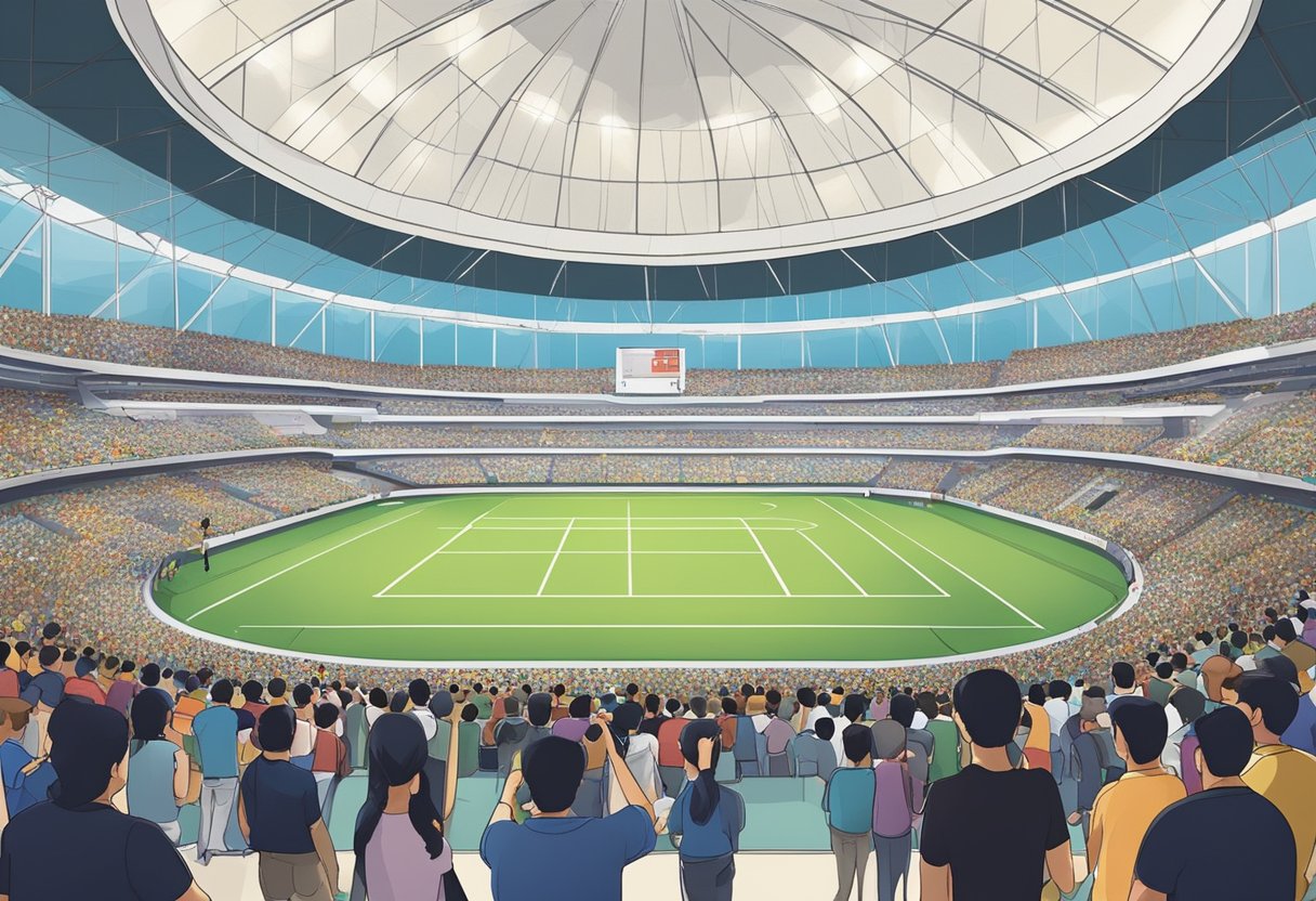 The Singapore Indoor Stadium is filled with a buzzing crowd, with every seat occupied and the capacity being fully utilized
