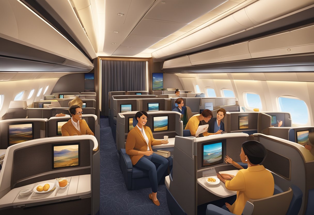 Passengers enjoying spacious, modern cabins with comfortable seating and personalized entertainment on Singapore Airlines fleet