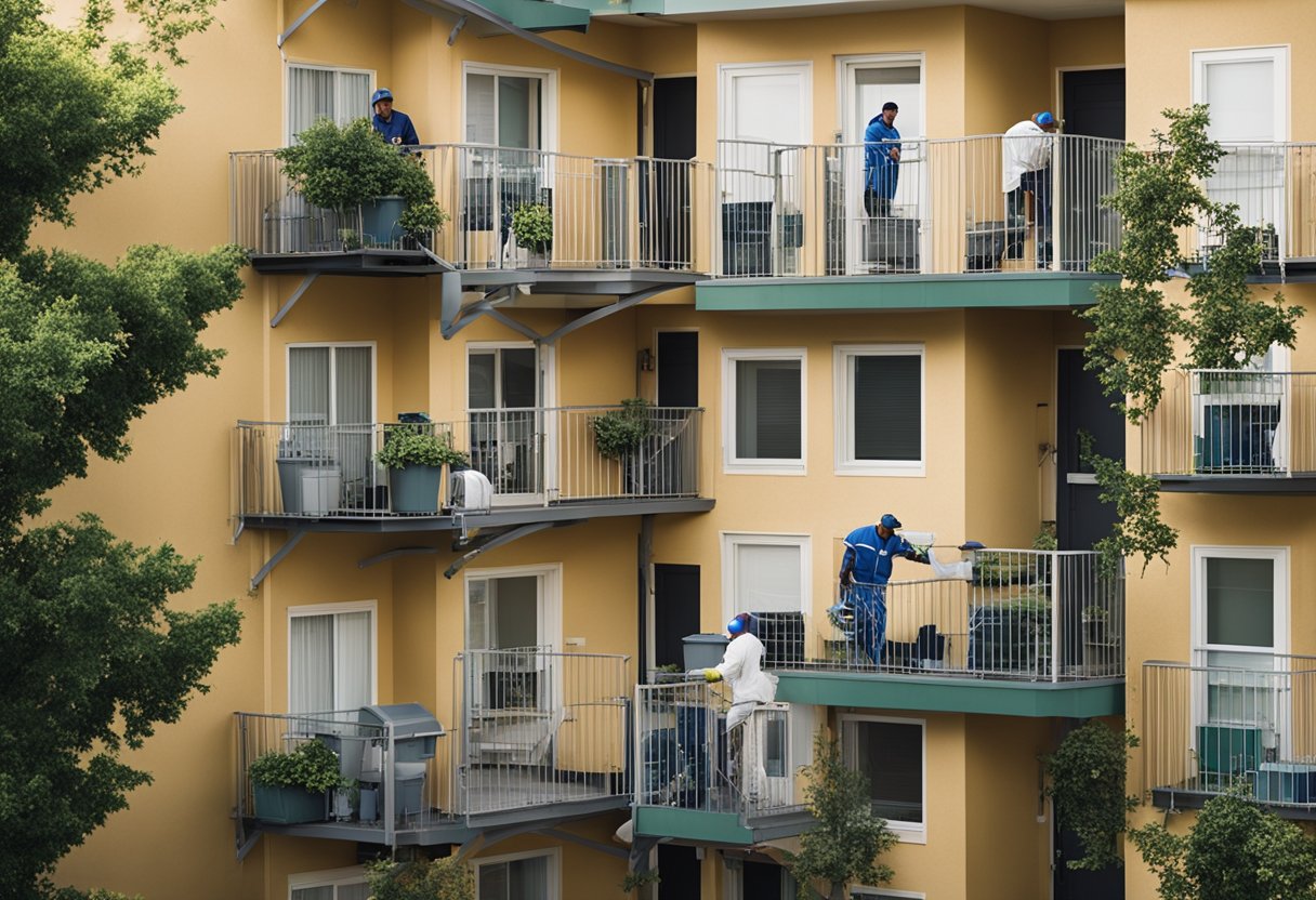 Residents and staff work together to implement pest control strategies in a multi-family housing unit, using effective long-term solutions