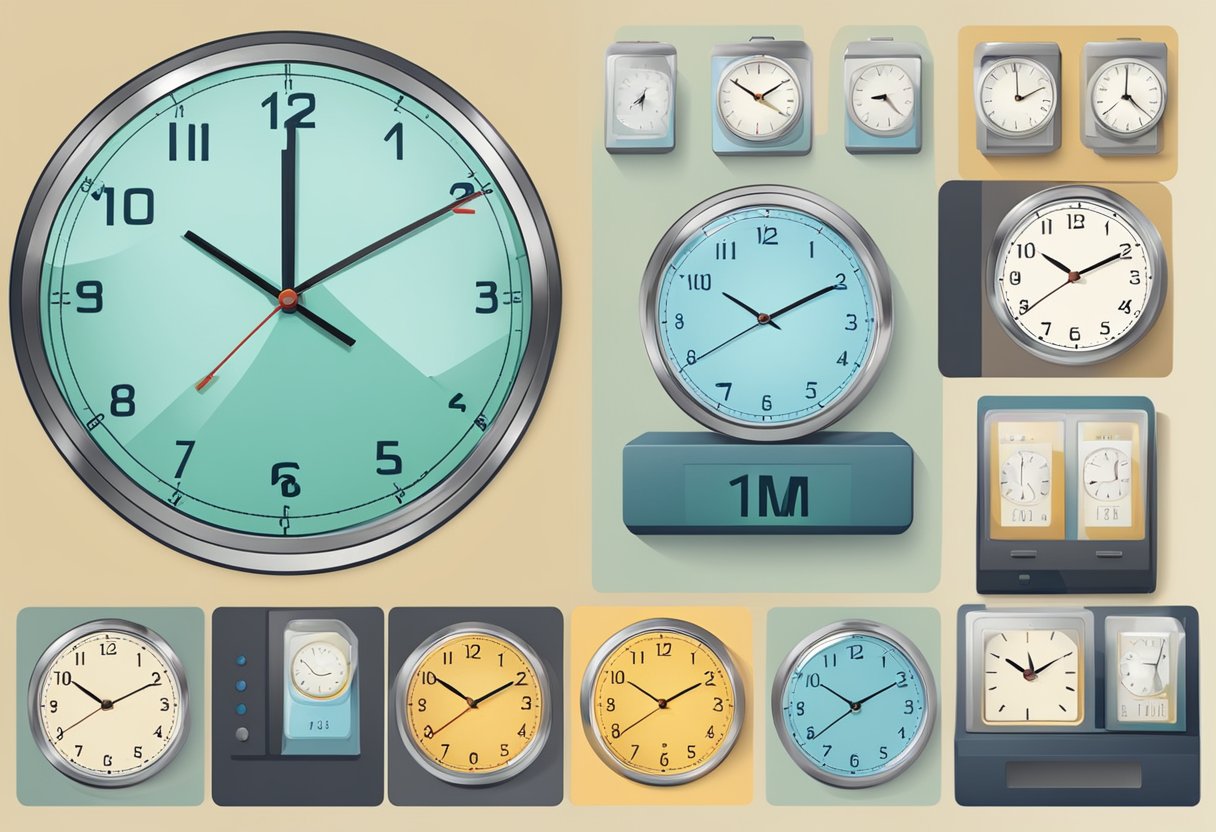 A clock showing 8 AM in UTC and 4 PM in Singapore time