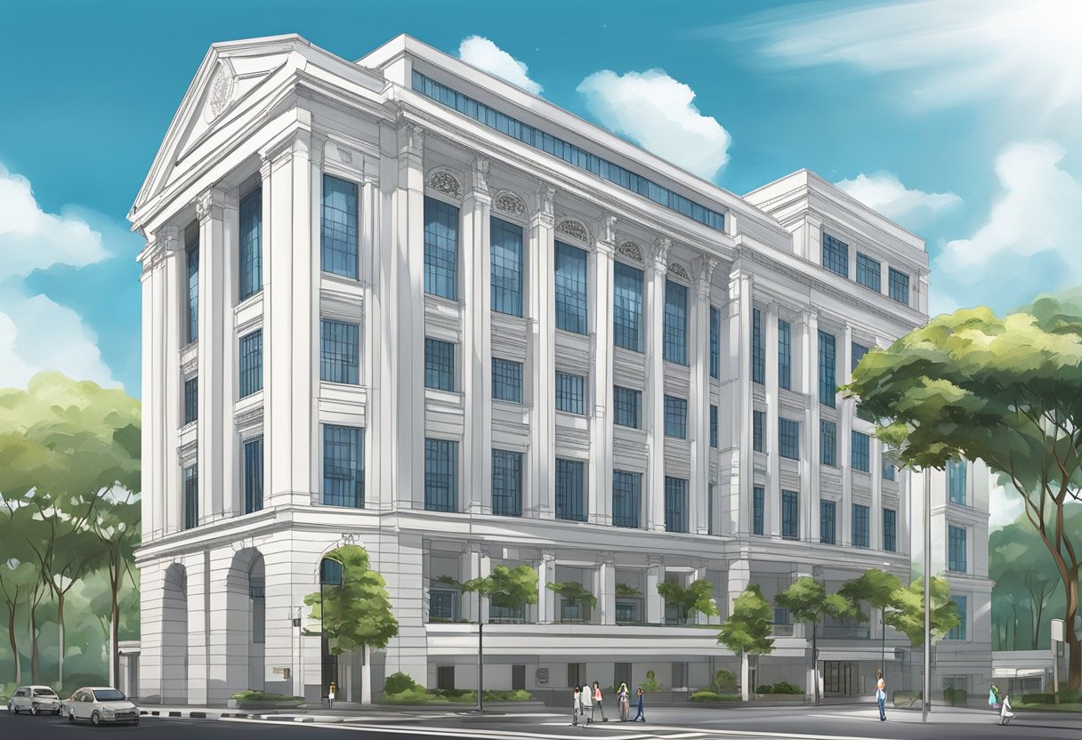 The grand building of the Institute of Singapore Chartered Accountants stands tall and imposing, with its sleek modern architecture and prominent signage