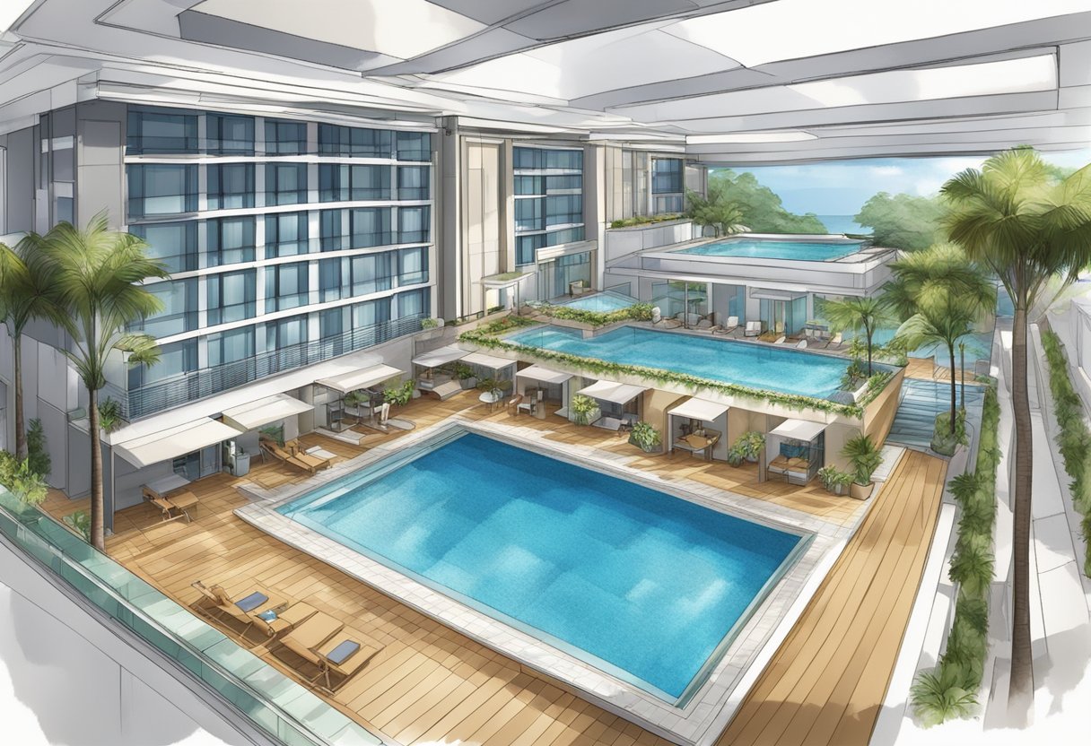The Capri Hotel in Singapore features luxurious accommodations and modern amenities, including a swimming pool, fitness center, and spa