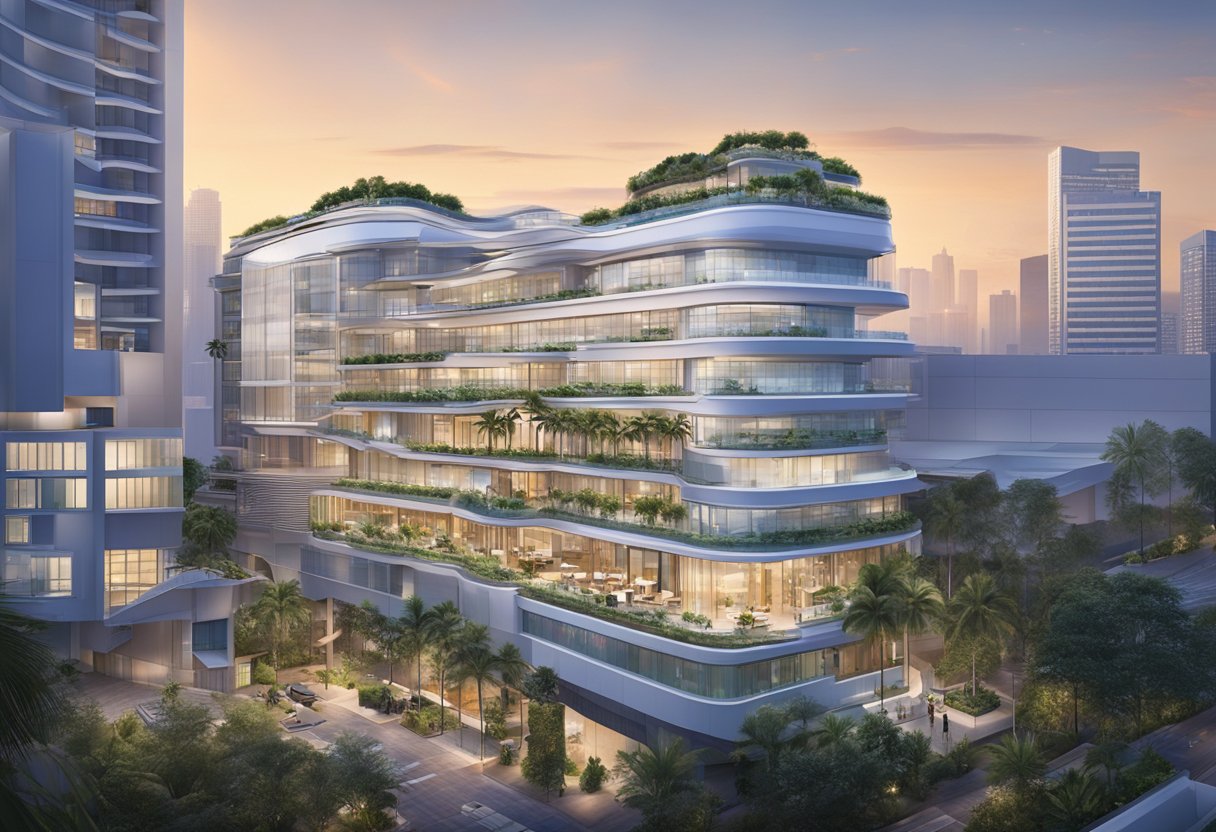 The Capri Hotel in Singapore, with its modern architecture and connected walkways, stands tall against the city skyline