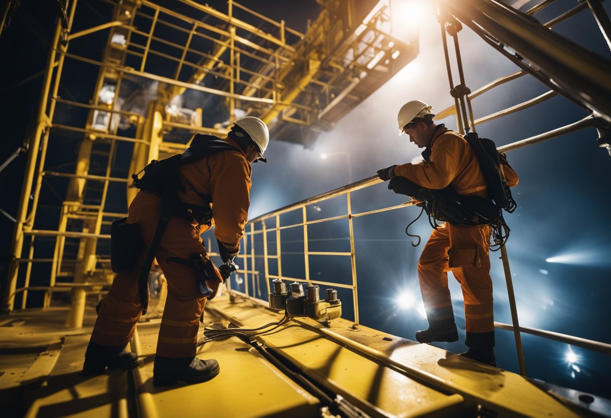 Workers falling from rig, equipment malfunctions, and fires on offshore platform