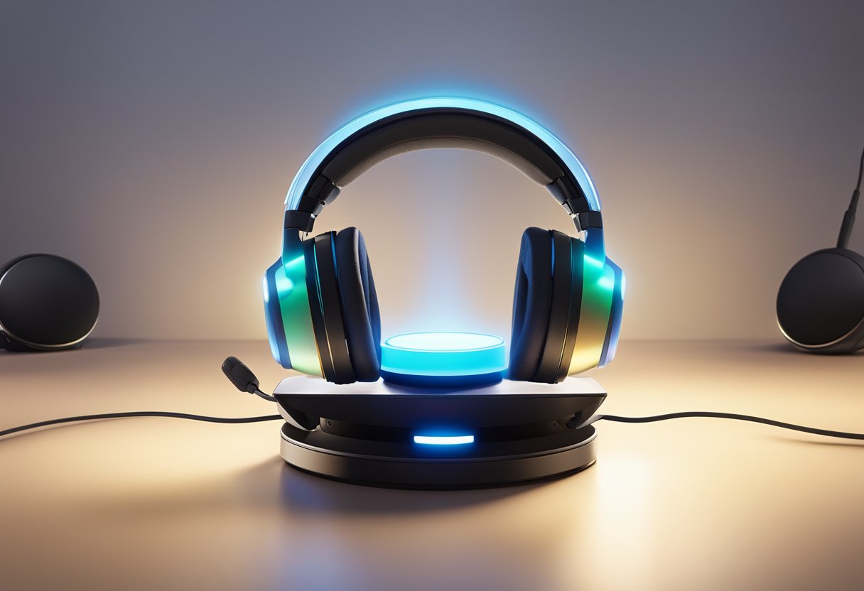A LDAS TH11 headset sits atop a glowing pedestal, surrounded by discarded B350-XT headsets. A spotlight shines on the LDAS TH11, emphasizing its superiority over its rival