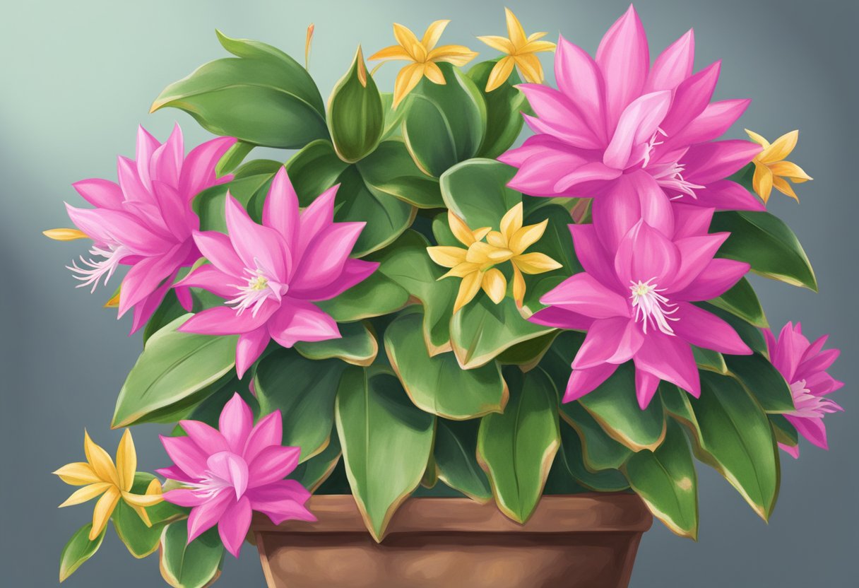 Healthy Thanksgiving Cactus showing vibrant green stems and bright spines