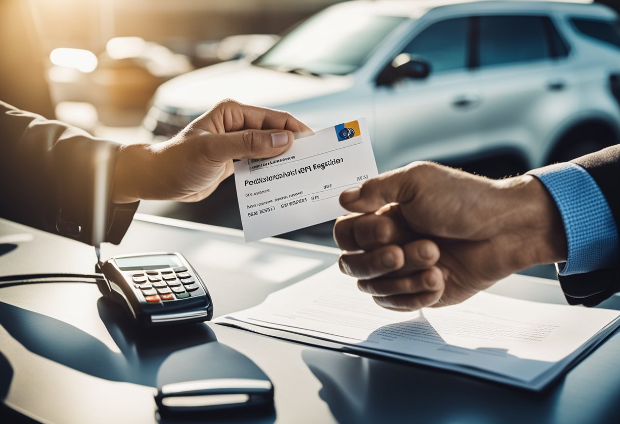 A handover of ownership and registration of a used car transaction