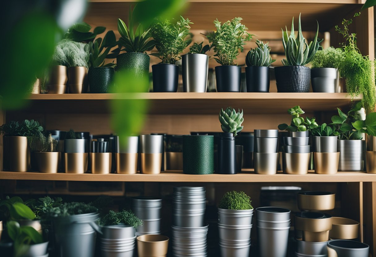 A person repurposes hair product containers into plant pots, candle holders, and organizers, while recycling others