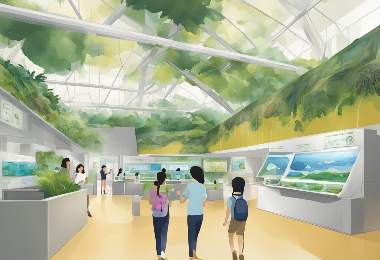 The sustainable Singapore gallery features interactive exhibits and informative displays on eco-friendly practices