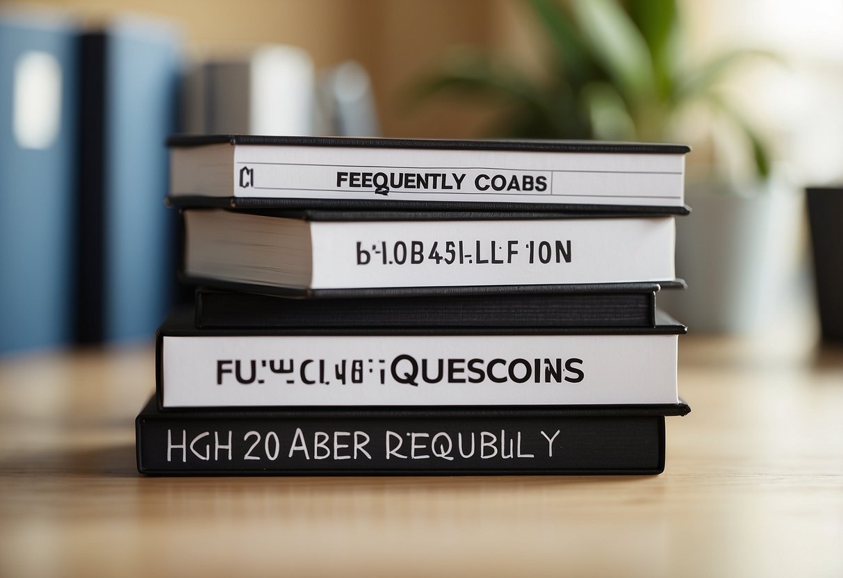 A stack of FAQ cards with the words "Frequently Asked Questions" and the Colbar Singapore logo on a clean, modern desk