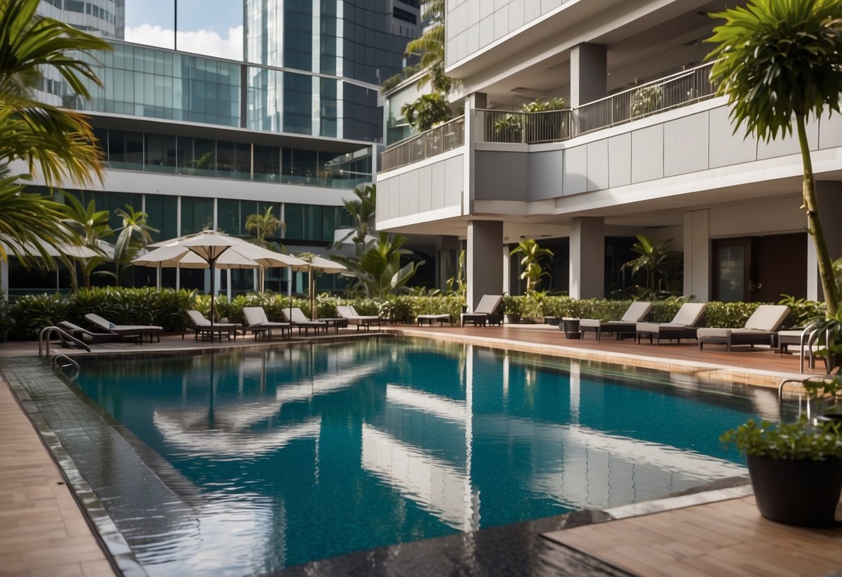 The Singapore accommodation offers a range of amenities and services, including a swimming pool, fitness center, and concierge desk