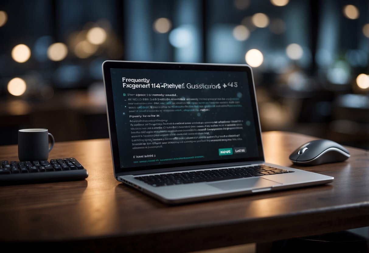 A computer screen displaying the "Frequently Asked Questions" page of Element 14 Singapore, with a keyboard and mouse next to it
