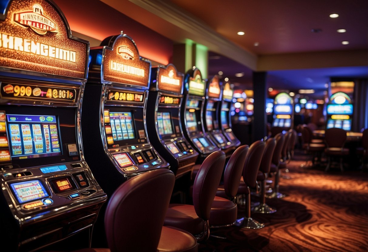 A colorful array of casino games, including slots, poker, and roulette, fill the vibrant and lively space of Ignition Casino EU