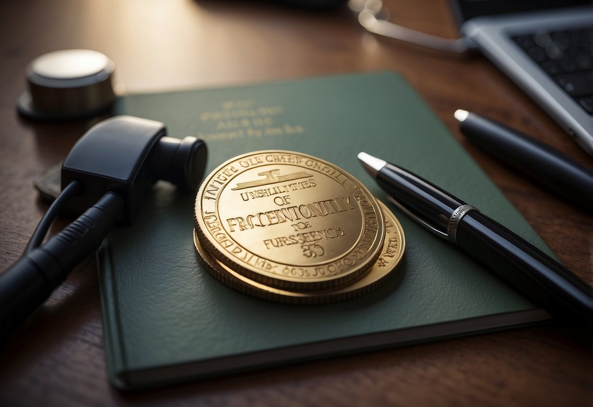 A TraceTogether token lies on a table, surrounded by a smartphone, a pen, and a notebook with "Frequently Asked Questions" written on it