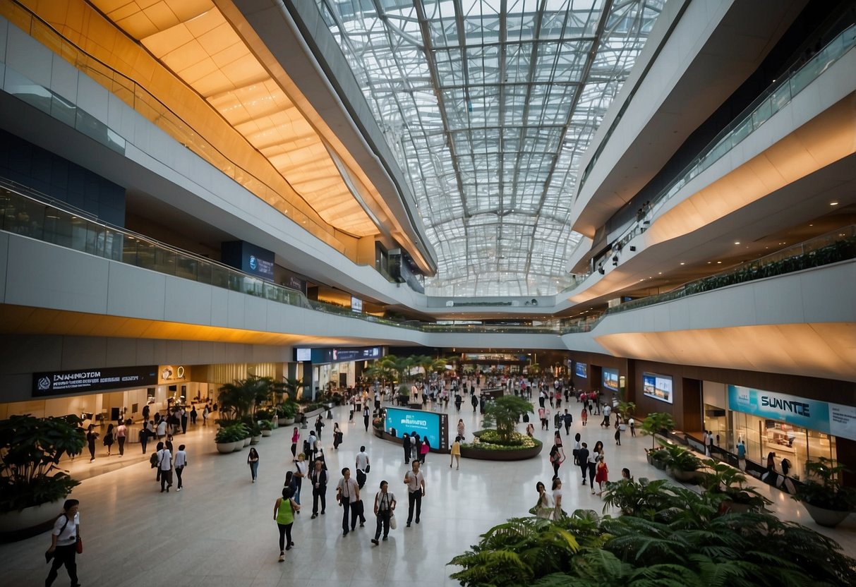 The suntec singapore convention & exhibition centre is bustling with activity as attendees enjoy the various facilities and services offered. The spacious halls and state-of-the-art amenities create a vibrant and dynamic atmosphere