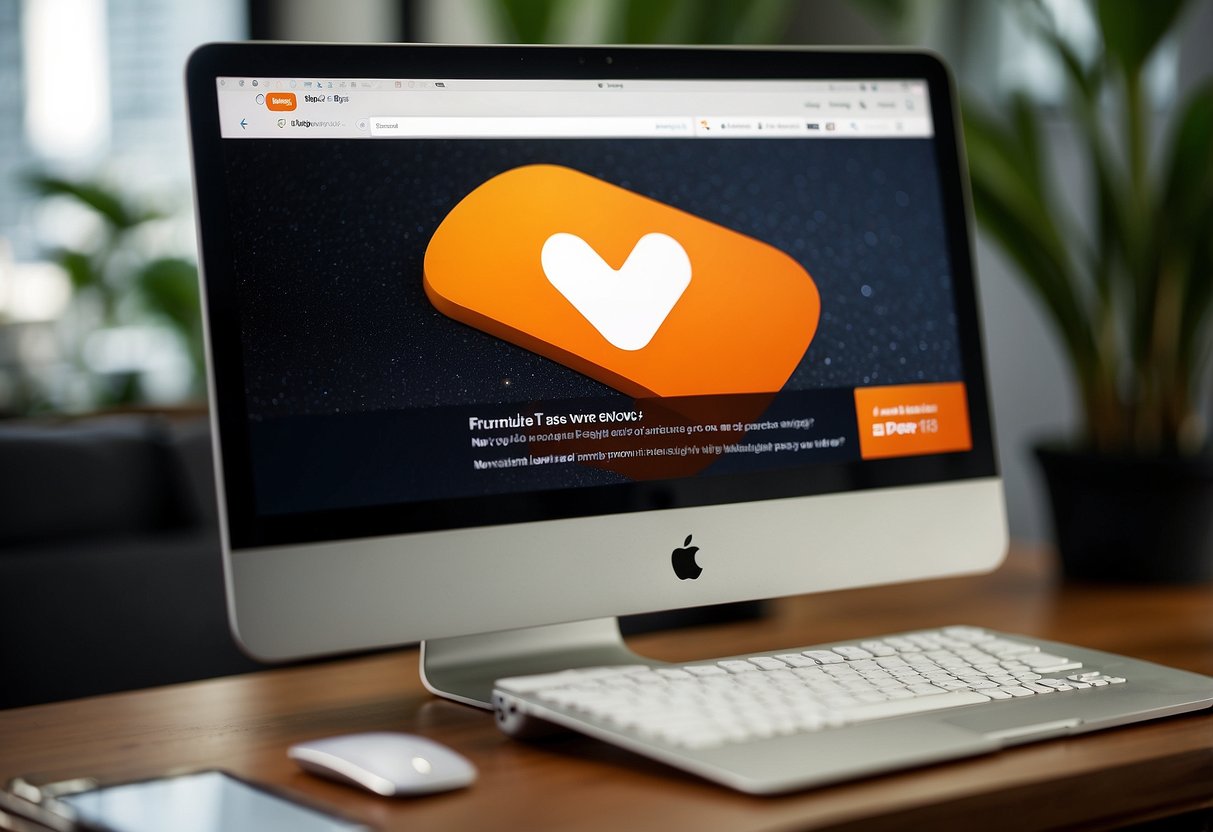A computer screen displays the "Frequently Asked Questions" page of the Shopee Singapore website, with the logo and search bar visible