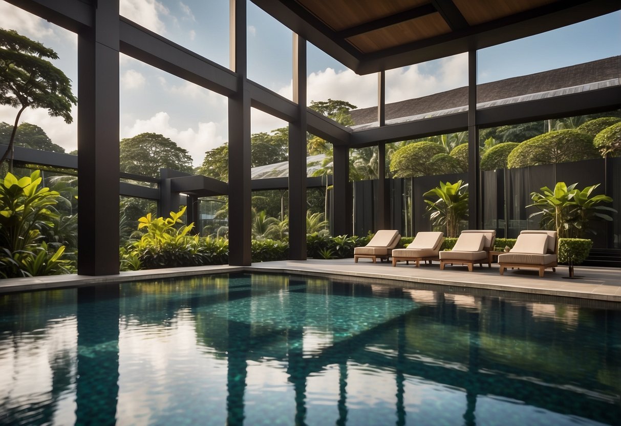 The luxurious amenities and services at Capella Singapore include a serene infinity pool, lush tropical gardens, and personalized spa treatments