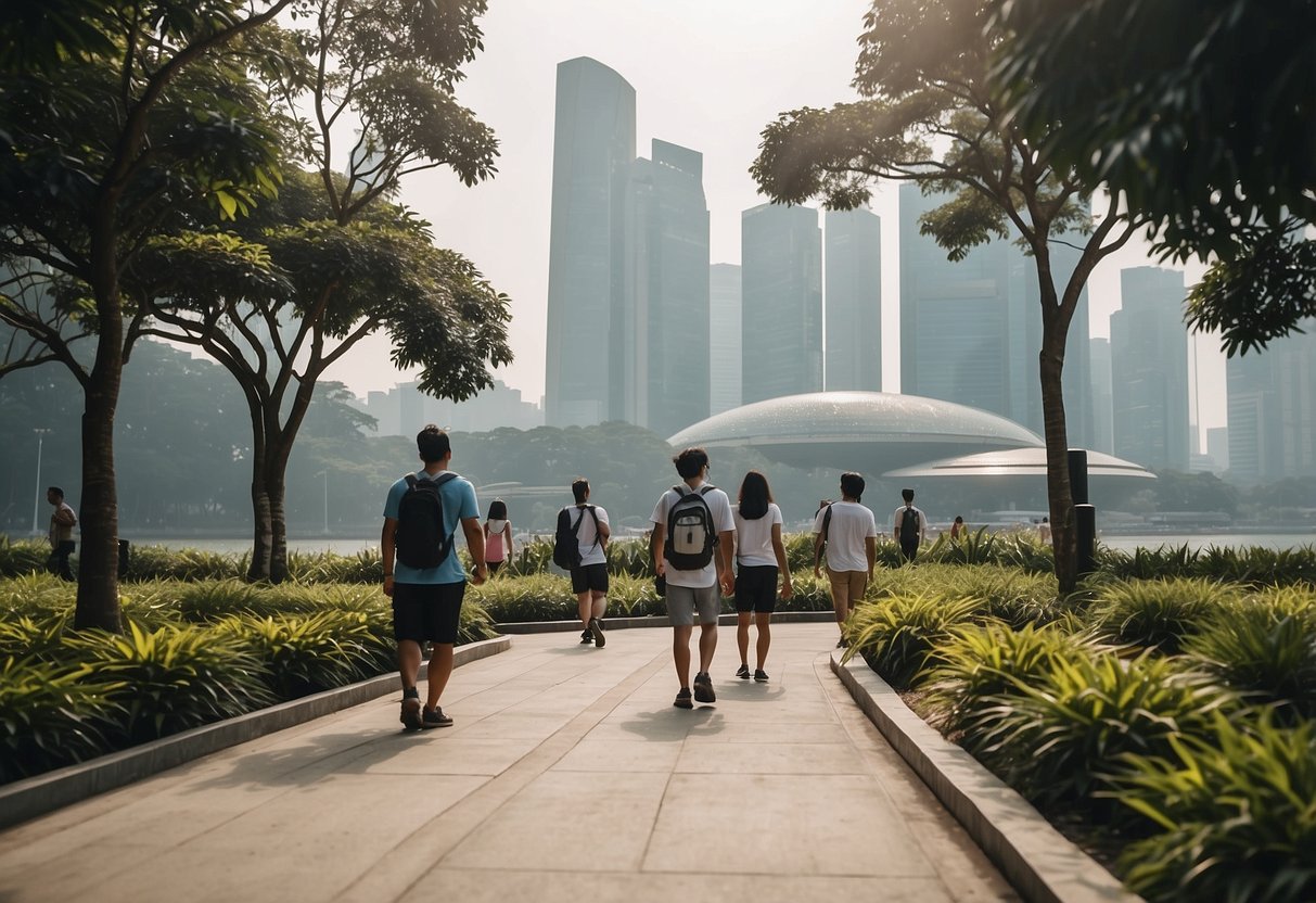 People enjoying outdoor activities in Singapore amidst hazy conditions