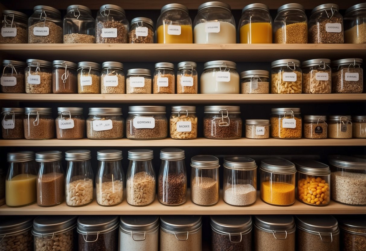 using containers for kitchen organization, effective storage containers, labeling kitchen items, grouping similar items together, utilizing bins and baskets, creating a visually appealing organization system