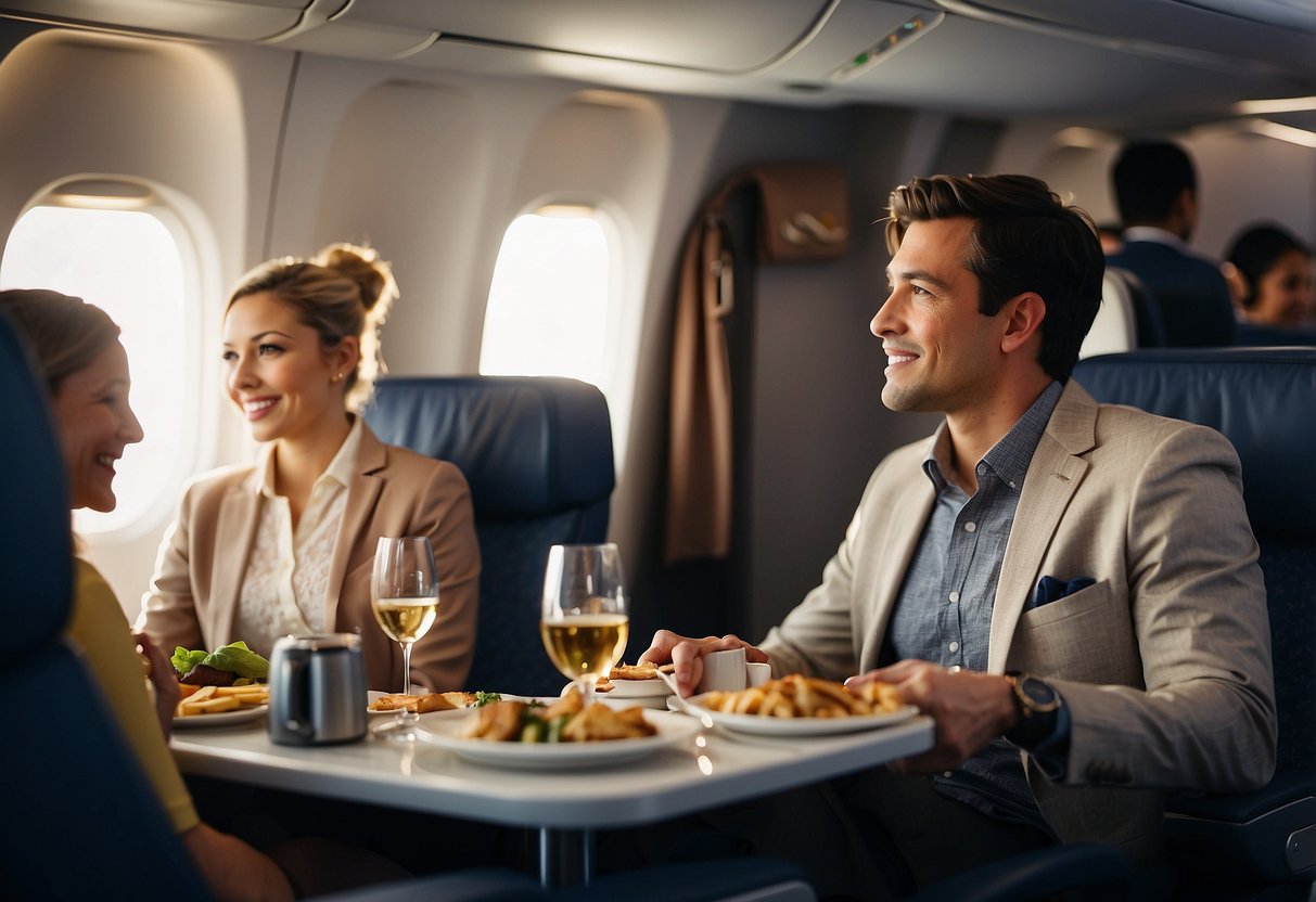 Passengers enjoying inflight entertainment, dining, and comfortable seating on a Singapore to Vancouver flight