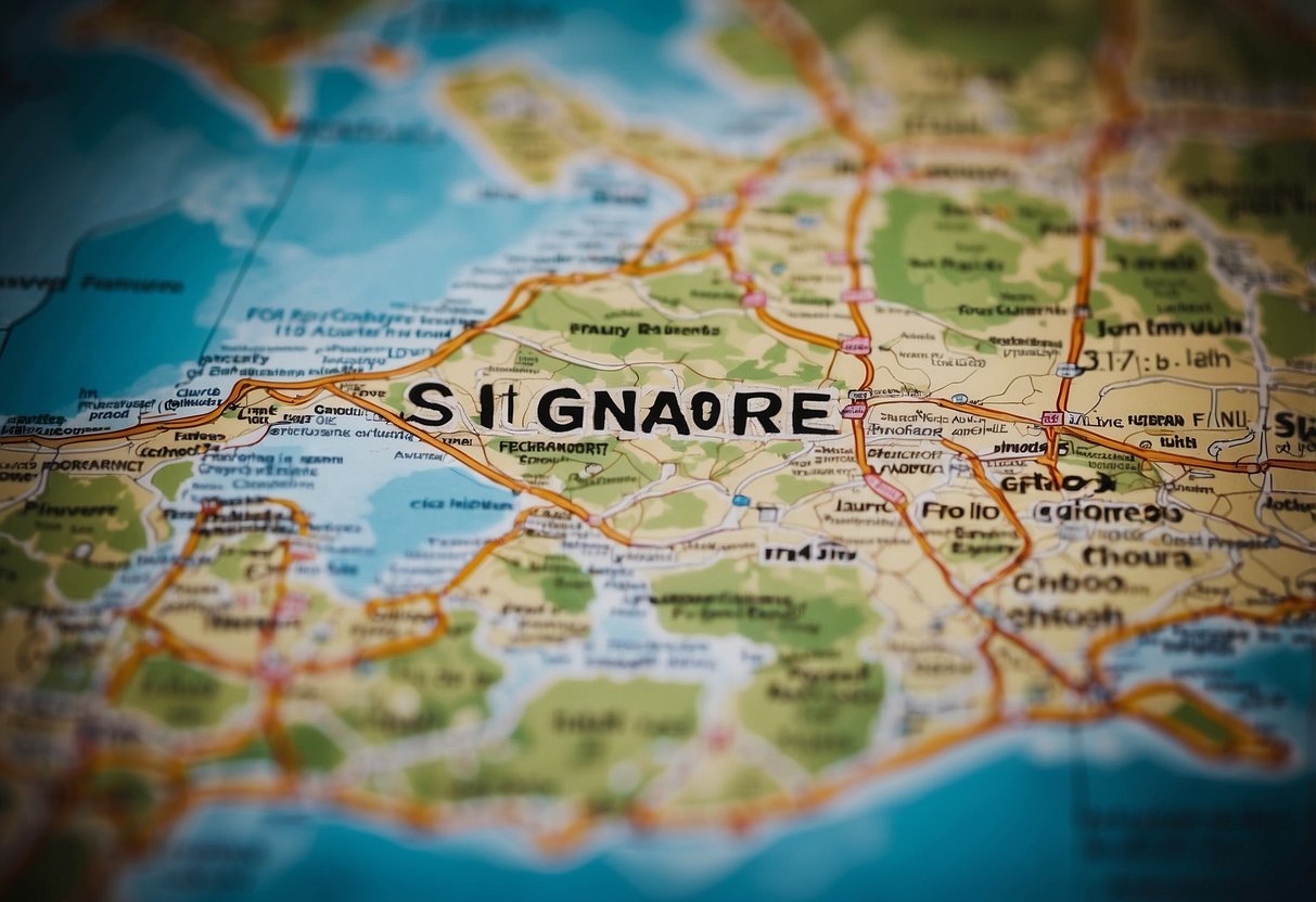 A map of Singapore and Vancouver with a list of frequently asked questions in bold letters